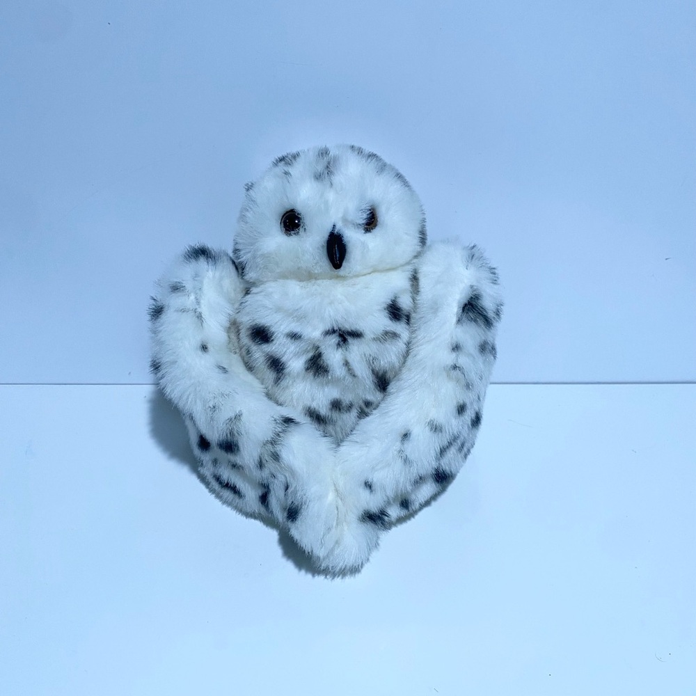 Folkmanis Puppet Plush Snowy‎ Owl Toy - White and Black - Picture 4 of 9
